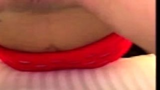 Skinny Latina in Red Lingerie Takes BBC Deep in Doggy