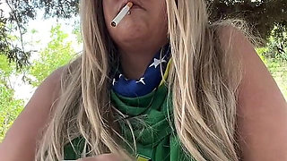 Brazilian BBW MILF Goddess Smoking Ritual in Nature