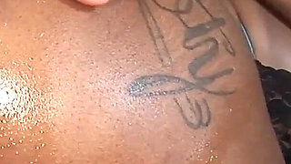 Dark skinned Candice Nicole with big soft boobs and dark hair fucking with a BBC pounding her pussy