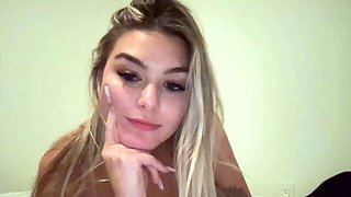 Glamour babe with big boobs masturbates in lingerie