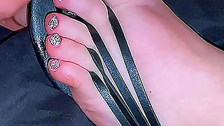 Close up Cumshot on Sexy Sandaled Feet