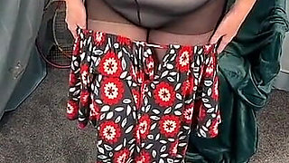 Mrs Mature Feet Stripping Down to Her Big White Granny Pants 424