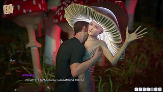 Hot brunette in an erotic game walkthrough with big ass and big boobs