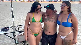 Beach Seller in a Salty Package Eats the Two Hot Girls in Exchange Left Happy