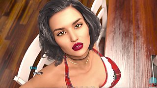 Busty babe in a playful dance through a sexy visual novel