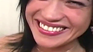 Although Plowing the Brunette Feels Amazing He Prefers the Footjob and Cumming on Her Stockings