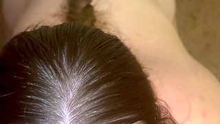 Great amateur video of Brunette POV oral sex