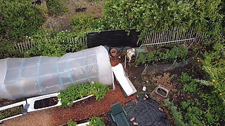 Voyeur with Drone Watches Me in the Garden Playing with Myself