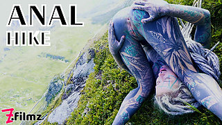 Tattooed couple OUTDOOR ANAL POV fuck