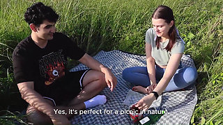 The Girl Invited a Friend to a Picnic to Dominate Him There Dryhump & Female Domination