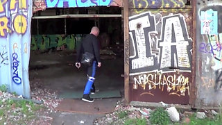 John fucked outdoor by straight motorbiker