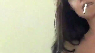 Cougar big tit stepmom tells stepson how to jack off
