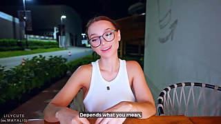 Looks Like We Got Caught - Fucked Her to Squirt on the First Date in a Public Toilet