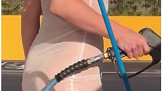 Im Washing My Car In A Seethrough Dress Street Voyeur Fantasy