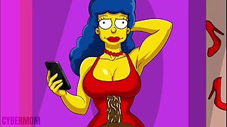 Busty Anime Housewife Cheats on Cuckold Husband - Hentai Cartoon Parody on Pink Couch