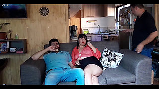 Hot Wife Fucks Her Indian Friend While Her Cuckold Husband Cooks Without Realizing It.