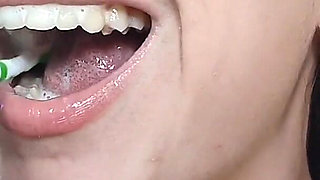 Teen Maid Toothbrush with Fresh Cumshot