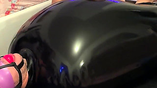Wife Milks Her Submissive Husband-slave in an Inflatable Latex Bag - E-stim, Rimmer & Heavy Breathing