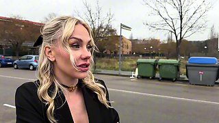 Horny blonde fucked in the middle of the road - Angie Lynx
