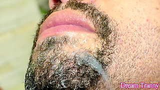 Ebony Tranny Lia Dotada Tops a White Bottom