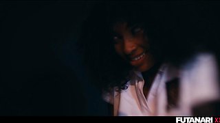 Teen Futanari Endures Savage Facefucks from Massive BBC and BWC in Raw Interracial Threesome