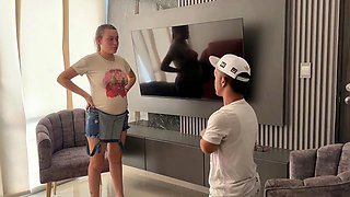 Julianaburning Dresses as Aerobics Teacher to Lure Stranger for Savage Hardcore Pounding and Creampie