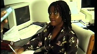 Black couple takes a break for hardcore fucking in the office