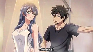 Stepbrother watch stepsister while she is taking shower 3D Anime