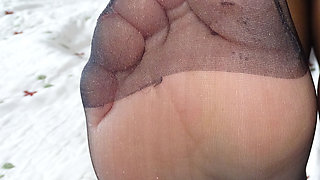 Black Stockings Feet Nylon