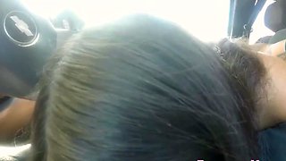 Car Blowjob and Cum Swallow With Mexican Stud