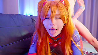 Hot redhead slut Karneli Bandi sucks dick and gets stuffed with it.