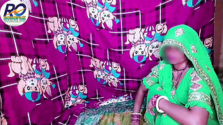Indian Desi New Bride Bhabhi in Green Saree Blouse Fucked and Cock Sucking