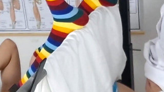 Girl for the First Time at the Gynecologist.