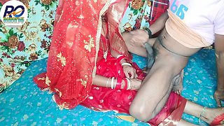 Fast time desi honeymoon video hindi audio Claire Vaise in red saree and blouse having fun