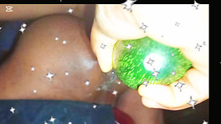 Girl friend fucked her boy friends by Big cucumber.