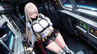Taboo Contrast in Her White Tech-uniform, Stretched Tight While Squatting and Crawling.