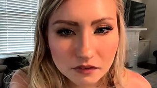 Sensational blonde glamour babe solo and she enjoys it