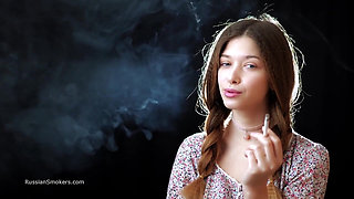 Sexy Russian Girl Smoking Cigarette Slow Tease