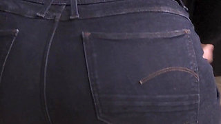 Watching Hot Stepmom with Panty Line Bending and Cleaning