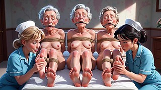 Nurses Lick Elderly Feet in Asylum - Grannies Having Intense Orgasms