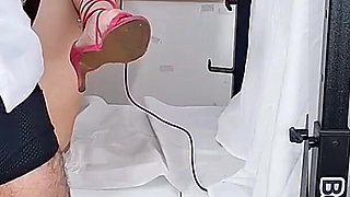 Gynecologist Performs Ultrasound Differently Next to the Cuckold