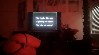 Amateur young brunette enjoys dildo on solo masturbation