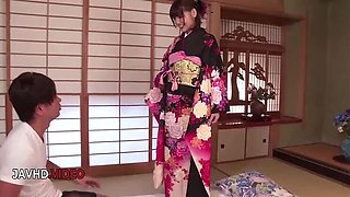 Wild Asian Yua Ariga Fucked Hard in Kimono - Uncensored JAV Blowjob