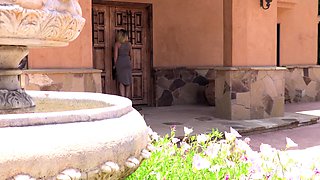 Gloryhole blowjob and facial for interracial blonde hoe