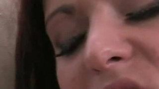 Brunette Babe Pleasures Herself with Bottle on the Couch