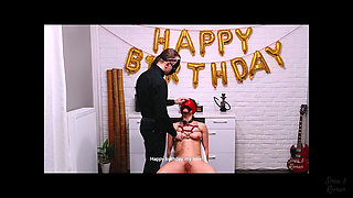 Hard Cock and Balls Flogging for a Naughty, Chair-tied Boy!