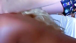 Blonde skinny teen Lynn gets fucked by stepdad and stepmom is at work