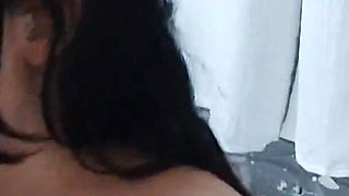 Maid in Dress Shows Red Panties to Seduce Boss