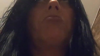 Bathroom Toilet Fetish. Lace Robe Dirty Talk and Shiny Dress Pee Close up