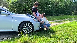 Amateur brunette doggystyle fucks a big cock